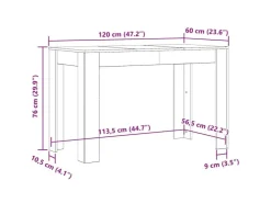 vidaXL Esstisch 120x60x76 cm Holzwerkstoff 800432