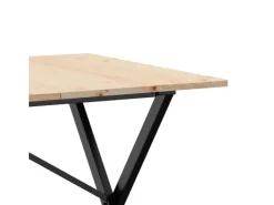 vidaXL Esstisch X-Gestell 140x80x75 cm Massivholz Kiefer und Gusseisen