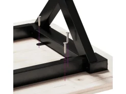 vidaXL Esstisch X-Gestell 140x80x75 cm Massivholz Kiefer und Gusseisen