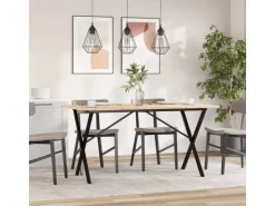 vidaXL Esstisch X-Gestell 140x80x75 cm Massivholz Kiefer und Gusseisen