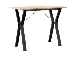 vidaXL Esstisch Y-Gestell 100x50x75 cm Massivholz Kiefer und Gusseisen