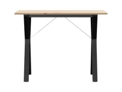 vidaXL Esstisch Y-Gestell 100x50x75 cm Massivholz Kiefer und Gusseisen