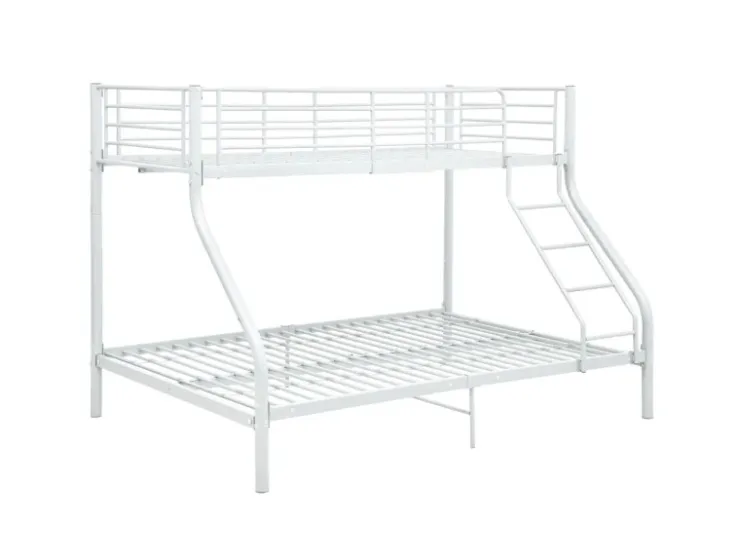 vidaXL Etagenbettgestell Weiß Metall 140x200 cm/90x200 cm621523* Leitern