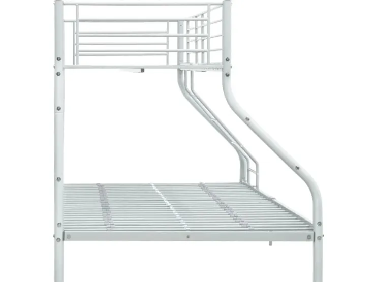 vidaXL Etagenbettgestell Weiß Metall 140x200 cm/90x200 cm621523* Leitern