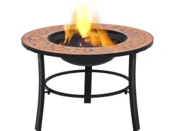 vidaXl Feuerstelle Mosaik Keramik Terracotta 68 cm* Mosaik
