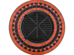 vidaXL Feuertisch Mosaik Keramik Terracotta und Weiß 68 cm