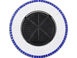 vidaXL Feuertisch Mosaik Keramik Blau und Weiß 68 cm* Mosaik