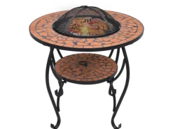 vidaXL Feuertisch Mosaik Keramik Terracotta 68 cm* Mosaik