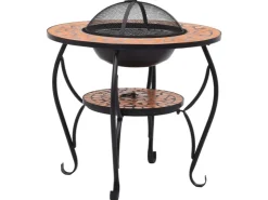 vidaXL Feuertisch Mosaik Keramik Terracotta 68 cm* Mosaik