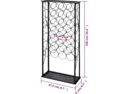 vidaXL Flaschenregal für 28 Flaschen Metall 47,5 x 21 x 100 cm* Flaschenregale