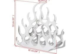 vidaXL Flaschenregal für 11 Flaschen Silbern Aluminium