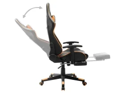 vidaXL Gaming-Stuhl mit Fußstütze Schwarz und Orange Kunstleder Modell 1* Stühle