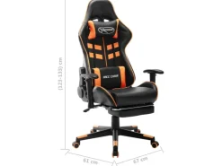 vidaXL Gaming-Stuhl mit Fußstütze Schwarz und Orange Kunstleder Modell 1* Stühle