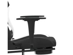 vidaXL Gaming-Stuhl mit Fußstütze Schwarz und Weiß Stoff Modell 1