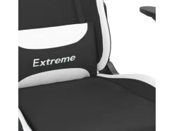vidaXL Gaming-Stuhl mit Fußstütze Schwarz und Weiß Stoff Modell 1