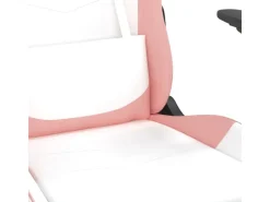 vidaXL Gaming-Stuhl mit Fußstütze Weiß und Rosa Kunstleder Modell 2* Stühle
