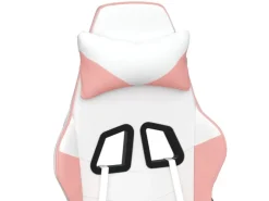vidaXL Gaming-Stuhl mit Fußstütze Weiß und Rosa Kunstleder Modell 2* Stühle