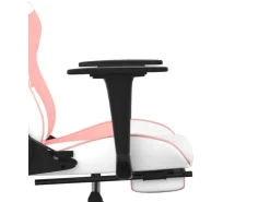 vidaXL Gaming-Stuhl mit Fußstütze Weiß und Rosa Kunstleder Modell 2* Stühle