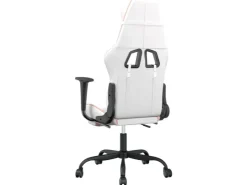 vidaXL Gaming-Stuhl mit Fußstütze Weiß und Rosa Kunstleder Modell 2* Stühle