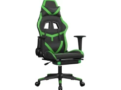 vidaXL Gaming-Stuhl mit Fußstütze Schwarz und Grün Kunstleder Modell 3