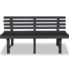 vidaXL Gartenbank 145,5 cm Kunststoff Anthrazit* Sitzbänke