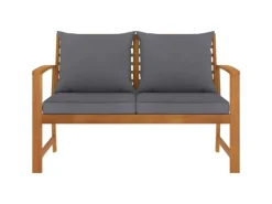 vidaXL Gartenbank 120 cm mit Dunkelgrauen Kissen Massivholz Akazie* Kissen