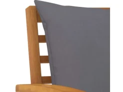 vidaXL Gartenbank 120 cm mit Dunkelgrauen Kissen Massivholz Akazie* Kissen