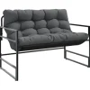 vidaXL Gartenbank mit Kissen Anthrazit 113 cm Stahl