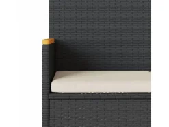 vidaXL Gartenbank 2-Sitzer mit Kissen und Tisch Schwarz Poly Rattan* Sitzbänke