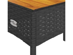 vidaXL Gartenbank 2-Sitzer mit Kissen und Tisch Schwarz Poly Rattan* Sitzbänke