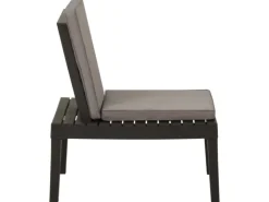 vidaXL Garten-Lounge-Stuhl mit Auflage Kunststoff Grau* Stühle