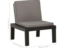 vidaXL Garten-Lounge-Stuhl mit Auflage Kunststoff Grau* Stühle