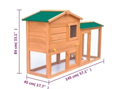 vidaXL Großer Kaninchenstall Kleintierhaus Hasenstall Holz* Kleintierbedarf