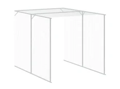 vidaXL Hühnerkäfig mit Auslauf Hellgrau 165x455x181 cm Stahl Verzinkt