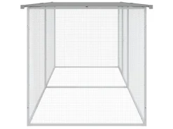 vidaXL Hühnerkäfig mit Dach Hellgrau 203x98x90 cm Verzinkter Stahl