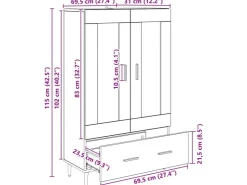 vidaXL Highboard Artisan-Eiche 69,5 x 31 x 115 cm Holzwerkstoff 882578* Sideboards|Kommode
