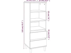 vidaXL Highboard Braun Eichen-Optik 40x36x110 cm Holzwerkstoff 821243