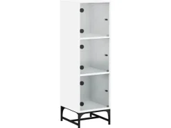 vidaXL Highboard mit Glastüren Weiß 35x37x120 cm 836560* Vitrinen