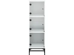 vidaXL Highboard mit Glastüren Weiß 35x37x120 cm 836560* Vitrinen