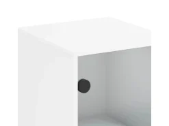 vidaXL Highboard mit Glastüren Weiß 35x37x120 cm 836560* Vitrinen