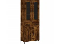 vidaXL Highboard Räuchereiche 69,5x34x180 cm Holzwerkstoff 3198534* Vitrinen