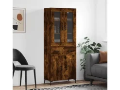 vidaXL Highboard Räuchereiche 69,5x34x180 cm Holzwerkstoff 3198534* Vitrinen
