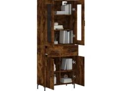 vidaXL Highboard Räuchereiche 69,5x34x180 cm Holzwerkstoff 3198534* Vitrinen