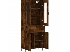 vidaXL Highboard Räuchereiche 69,5x34x180 cm Holzwerkstoff 3198534* Vitrinen