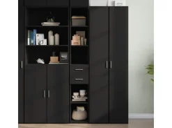vidaXL Highboard Schwarz 30x42,5x185 cm Holzwerkstoff 846237