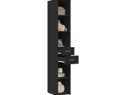 vidaXL Highboard Schwarz 30x42,5x185 cm Holzwerkstoff 846237