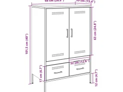 vidaXL Highboard Senf 68x39x101,5 cm Stahl 843111* Kommode