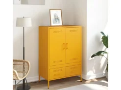 vidaXL Highboard Senf 68x39x101,5 cm Stahl 843111* Kommode