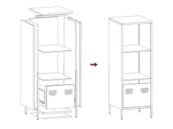 vidaXL Highboard Senf 35x39x103,5 cm Stahl 851379