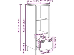 vidaXL Highboard Senf 35x39x103,5 cm Stahl 851379